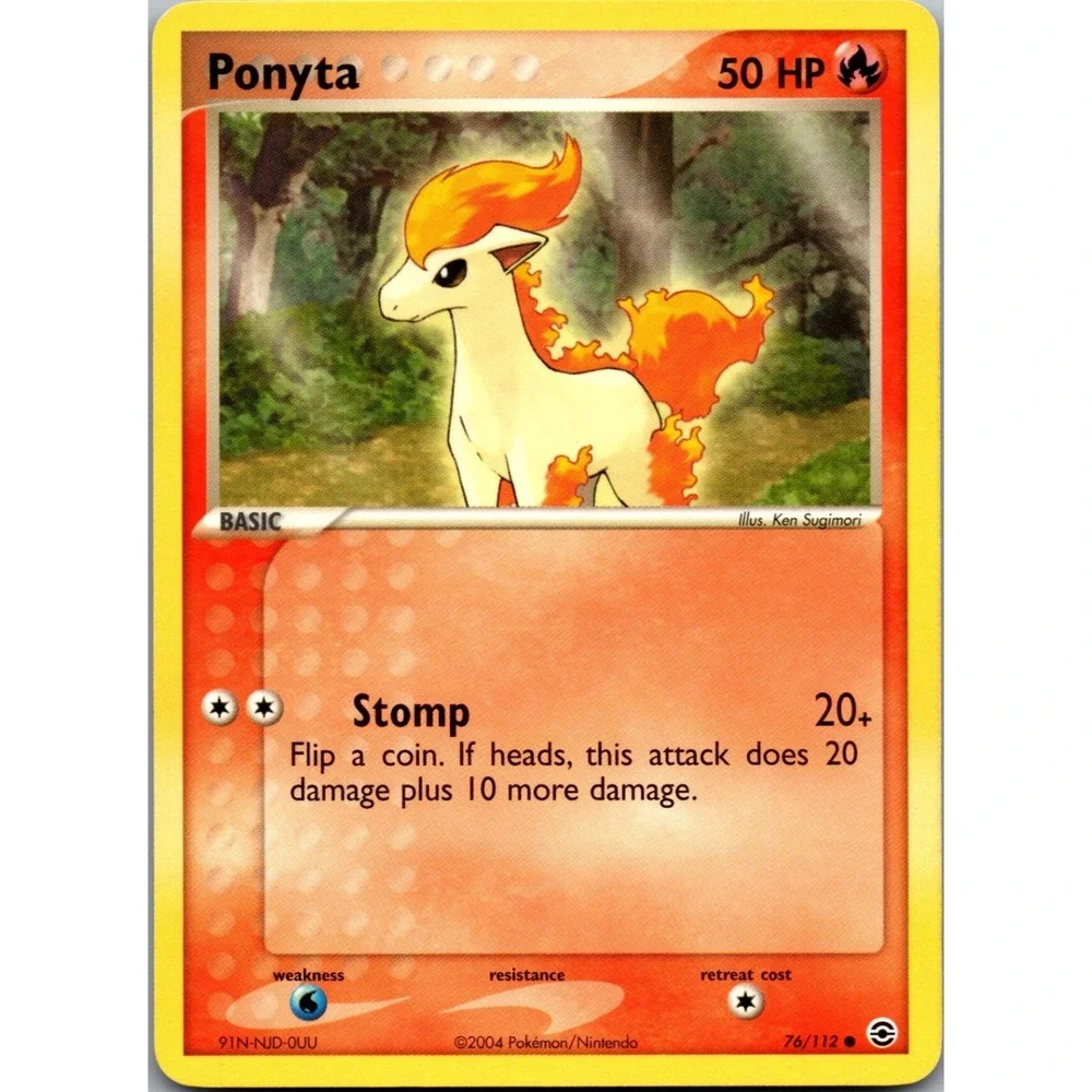 Pokemon Ponyta 76/112 FireRed & LeafGreen Common LP 2004 TCG Card